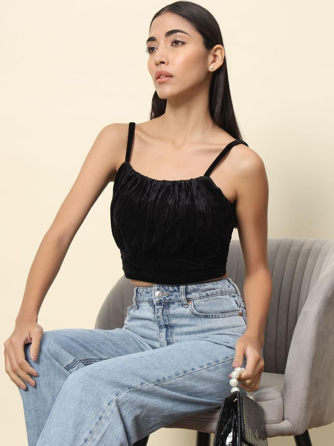 CORSICA Velvet Bralette Crop Top