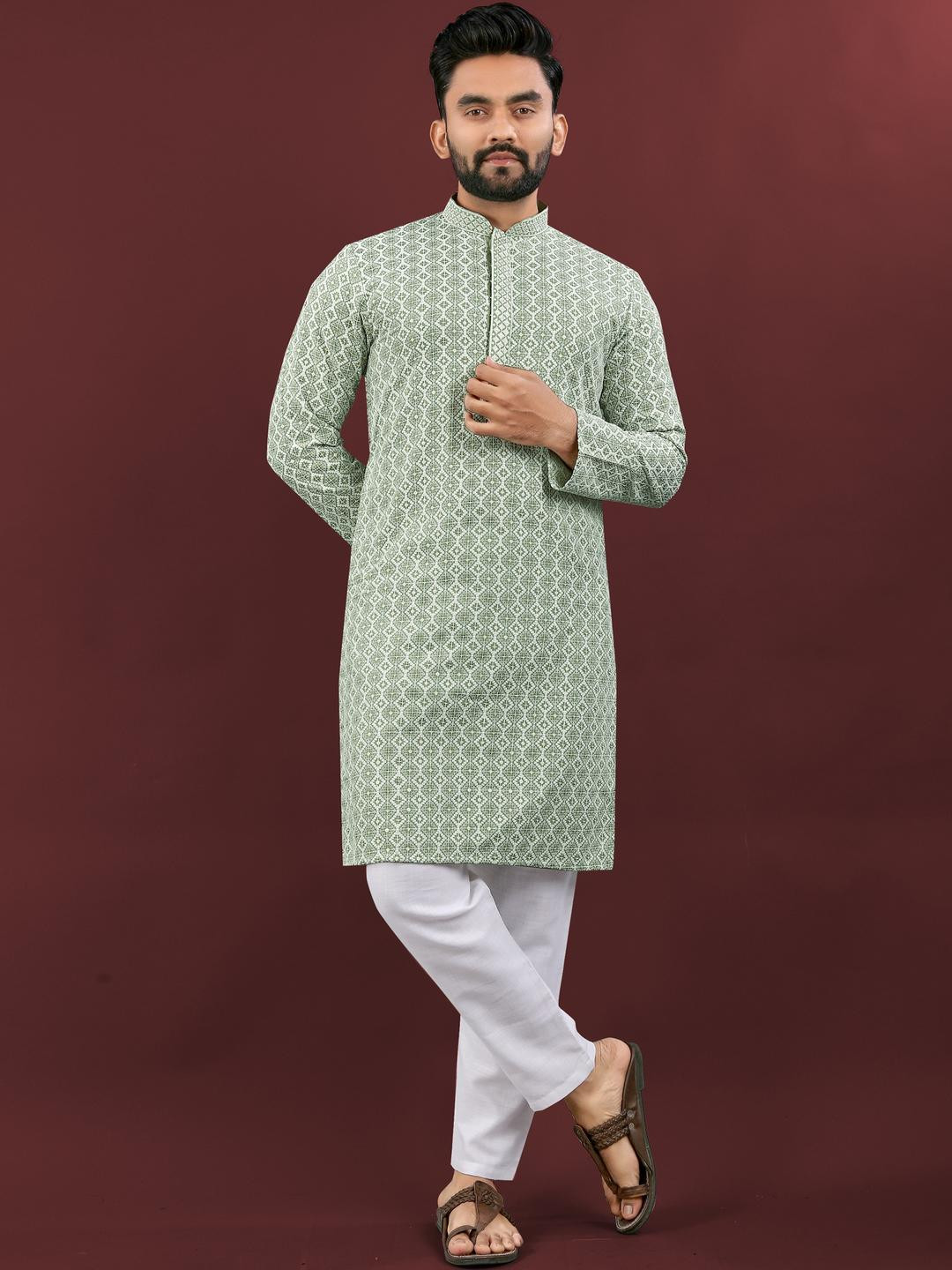 Chikan Embroidery kurta pajama set
