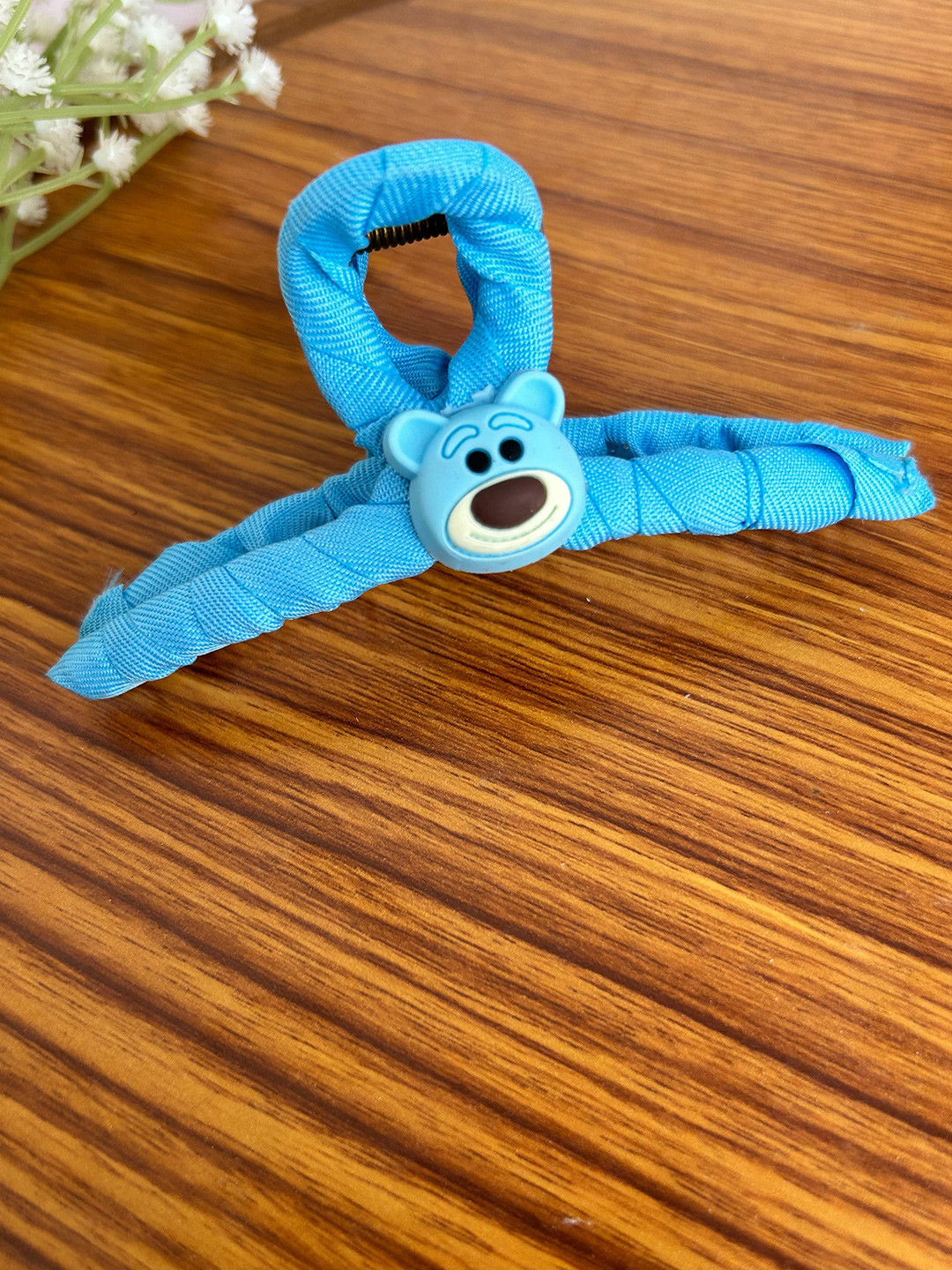 Radhya Accessories Women Fabric Wrapped Acrylic Teddy Hair Claw