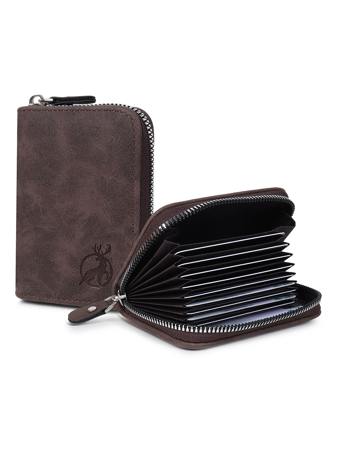 StealODeal Unisex Zipper Card Holder with 9 Card Slots & 2 Cash Slots