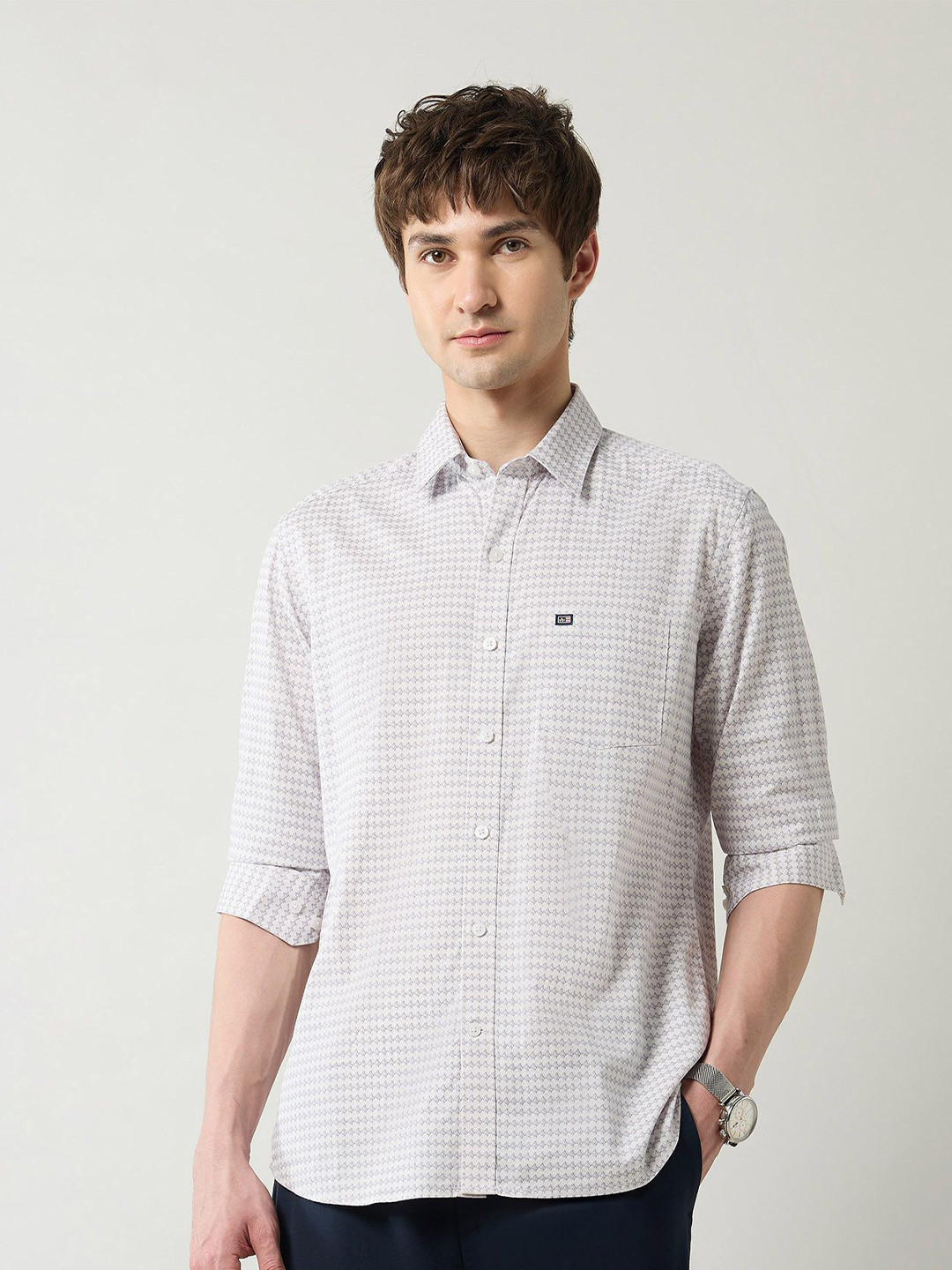 Arrow Sport Men Geometric Printed Slim Fit Cotton Shirt