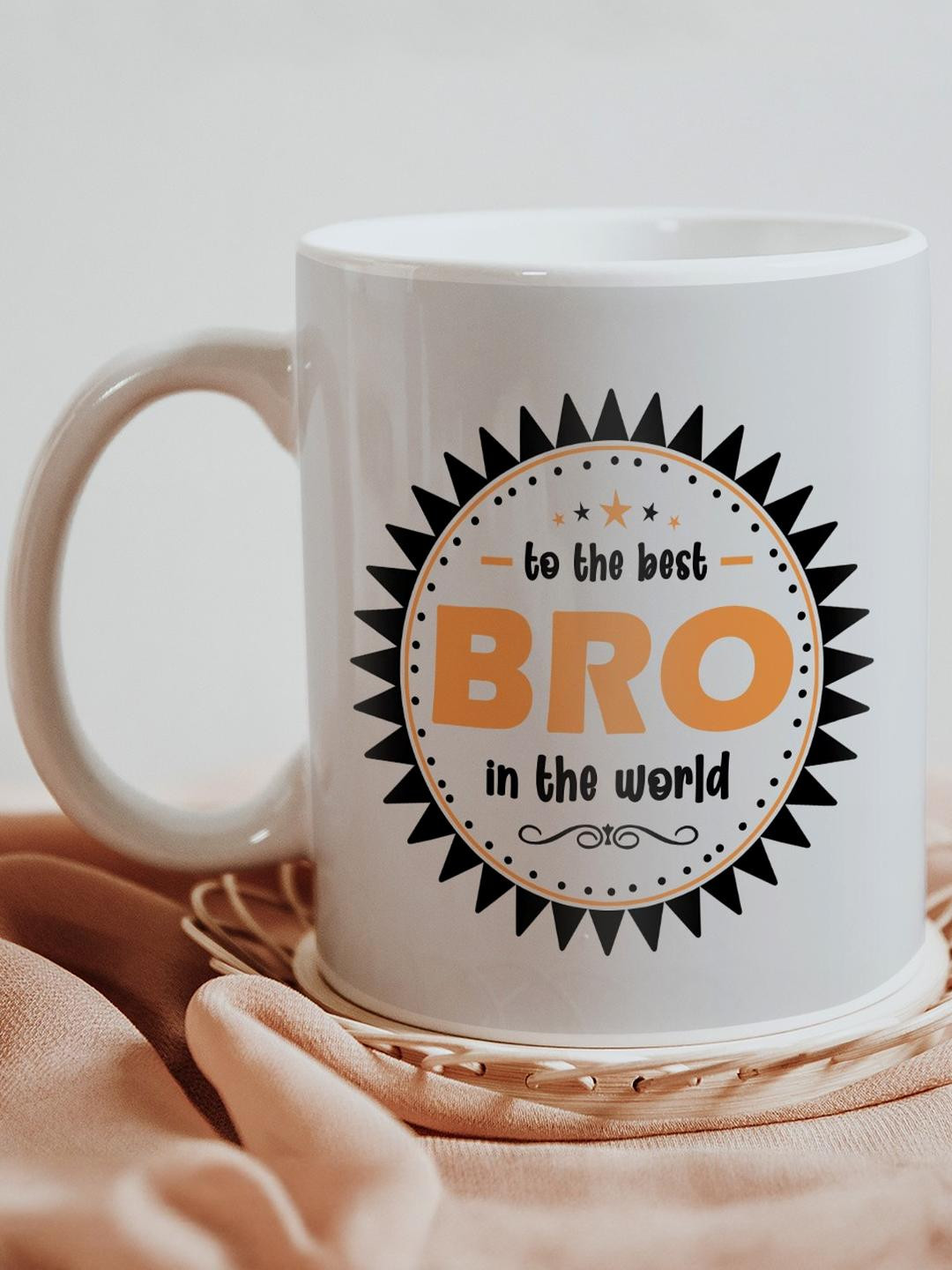 SKYTRENDS Cappuccino Stackable Multicoloured Typography Ceramic Handmade Mug-300ml