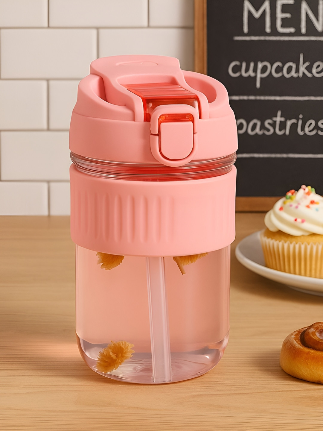 Myntra Elegant Homes Pink Glass Microwave Safe Mug-500ml