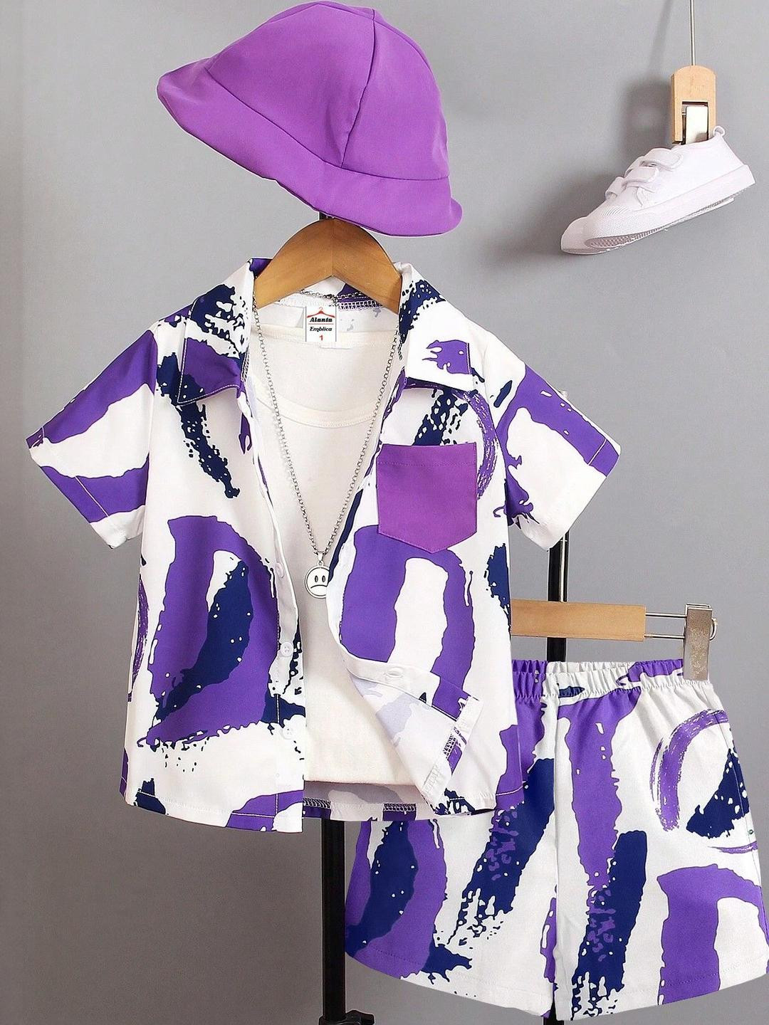 ALANTA Kids-Unisex Purple Clothing Set