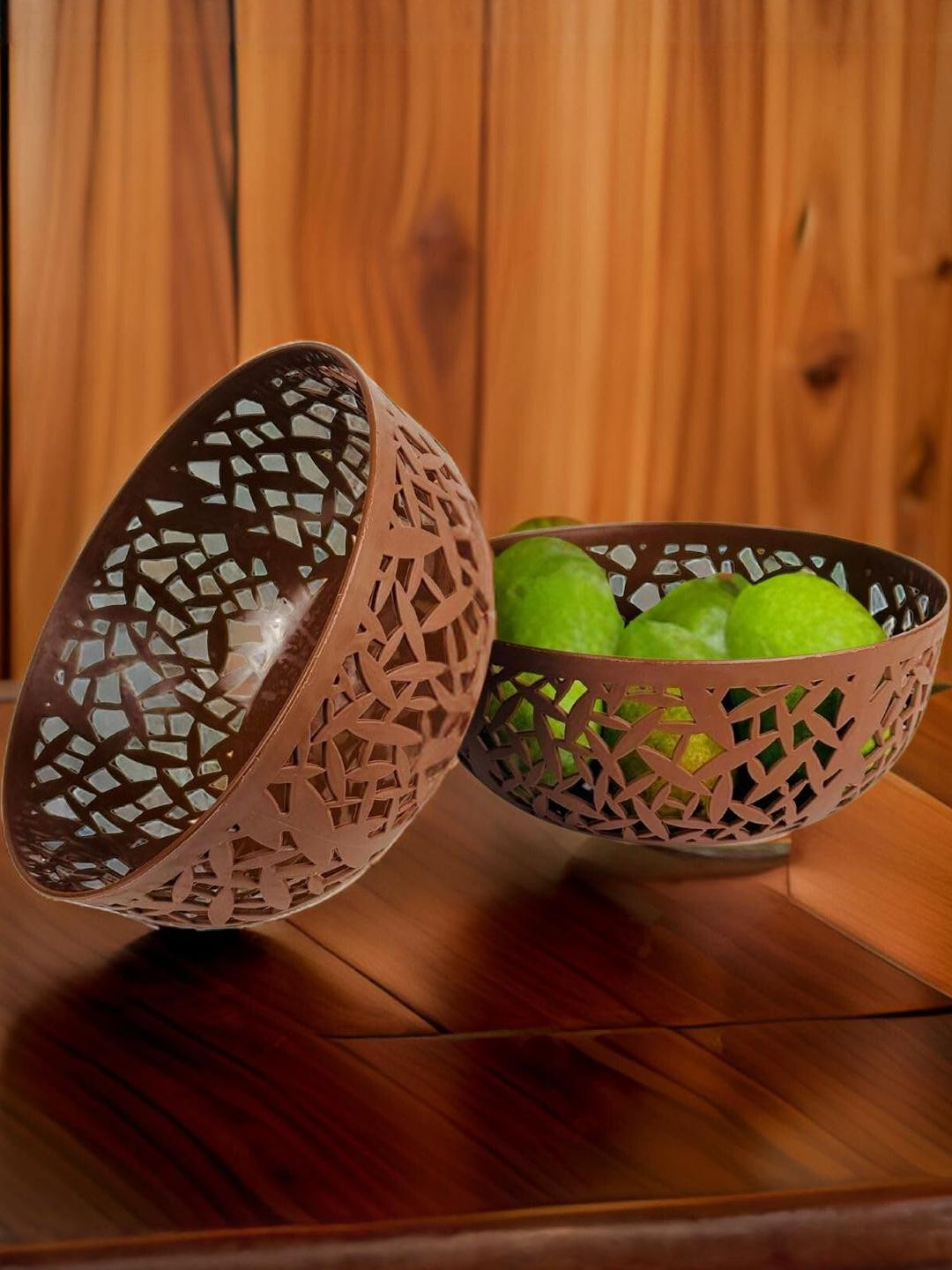 Go Hooked Brown 2 Pieces Round Baskets