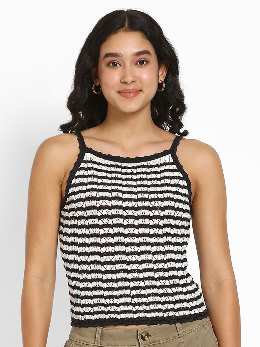 AMERICAN EAGLE OUTFITTERS Women Striped Cotton Tank Top