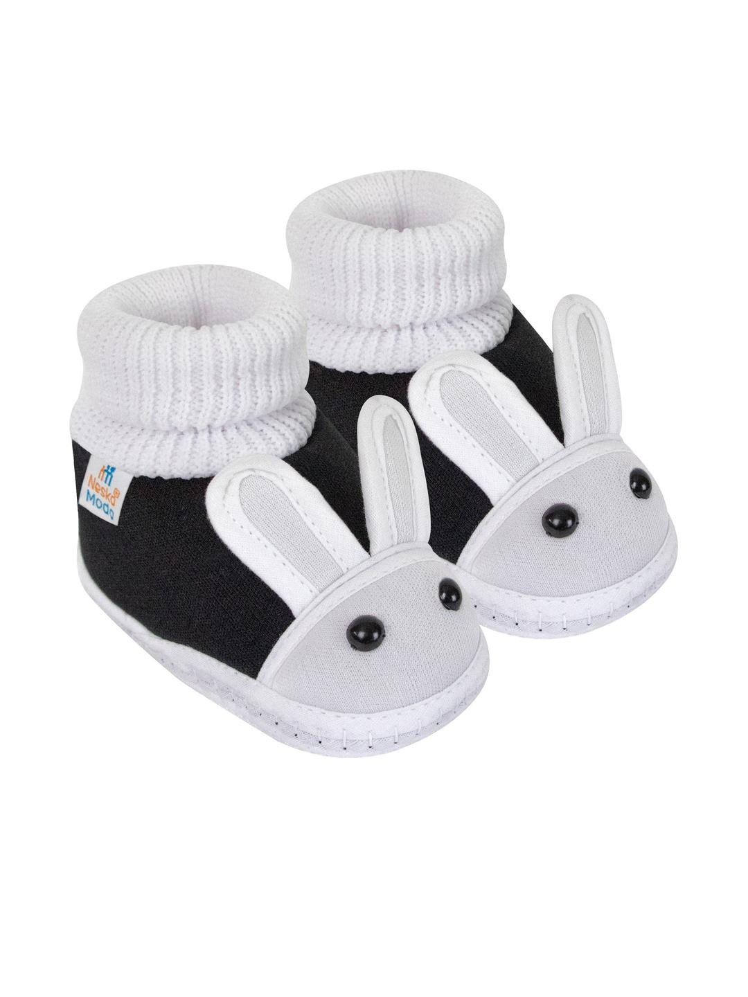 NESKA MODA 12 To 18 Months Non Slip Cotton Rabbit Face Slip On Baby Booties
