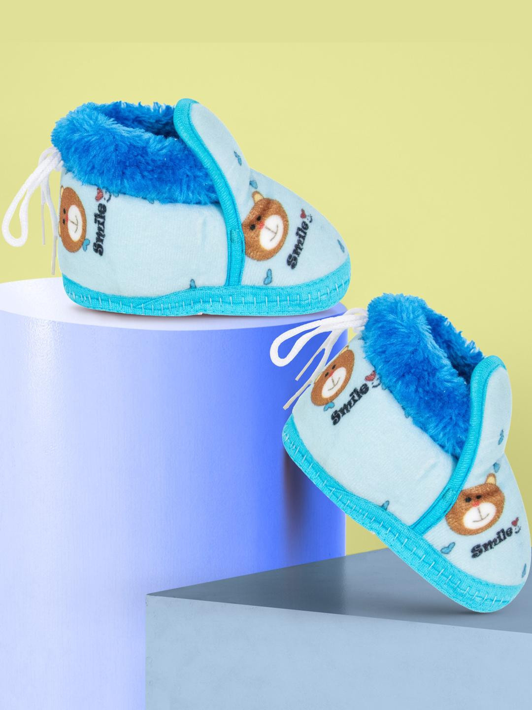 NESKA MODA 6 To 12 Months Baby Boys & Girls Velvet Baby Booties