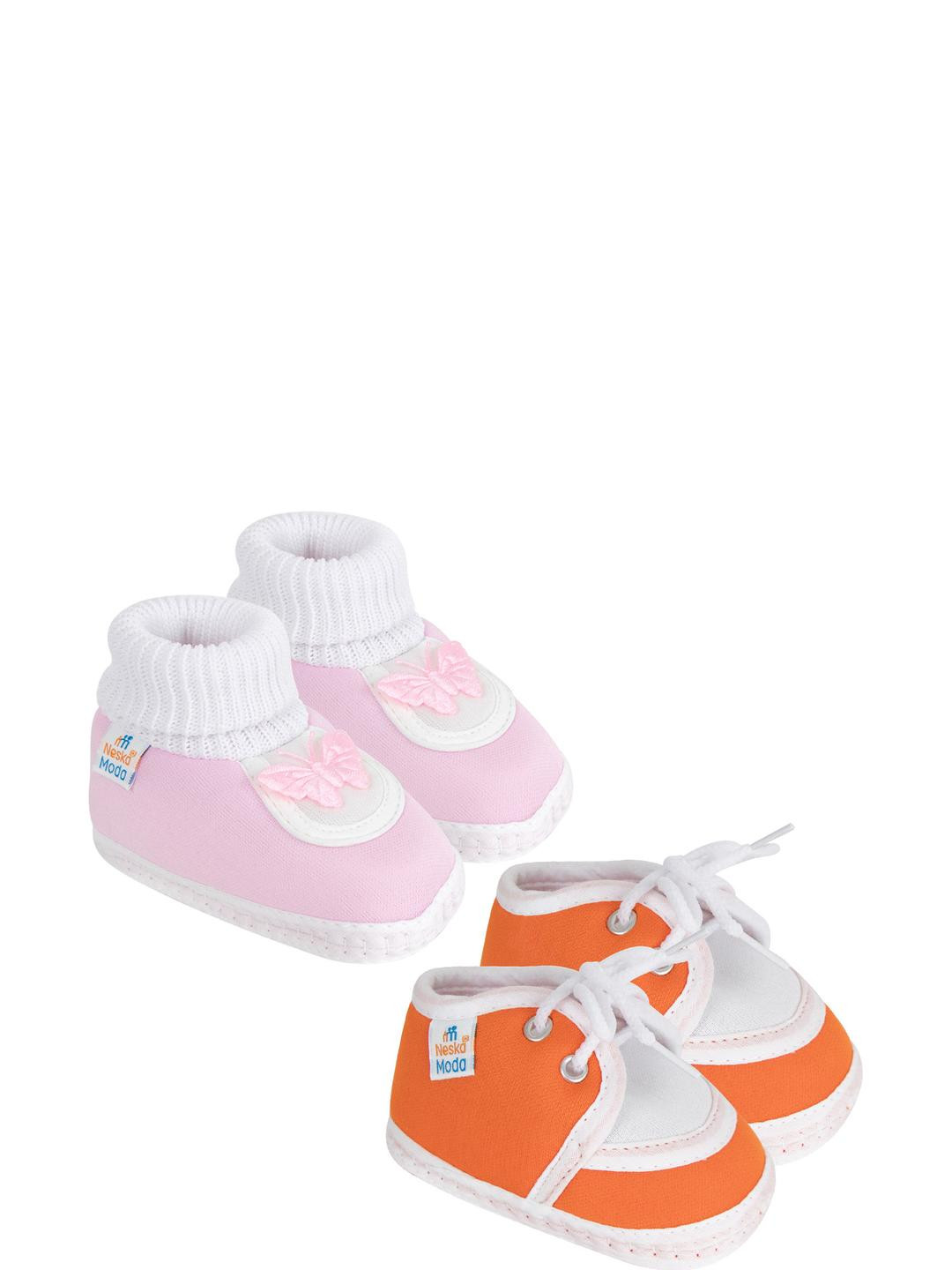 NESKA MODA Non Slip Baby Boys & Girls Cotton Set of 2 Pair Butterfly Baby Booties