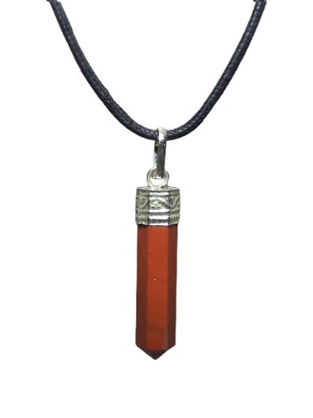 Aldomin Natural Red Jasper Pencil Pendant