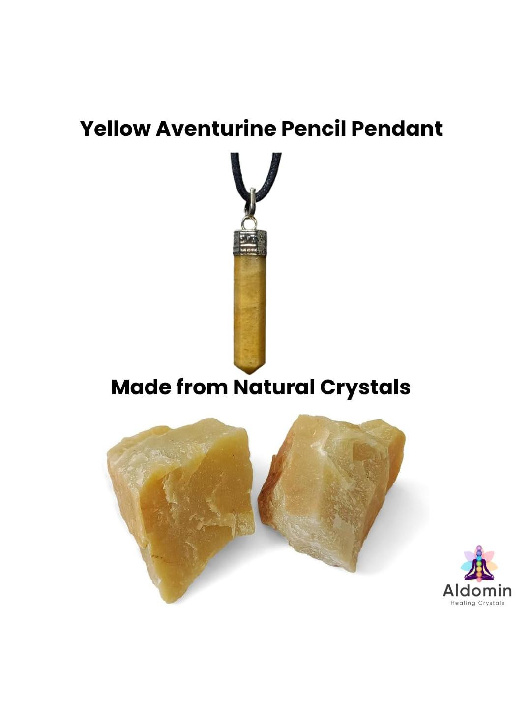 Aldomin Natural Golden Quartz Pencil Pendant