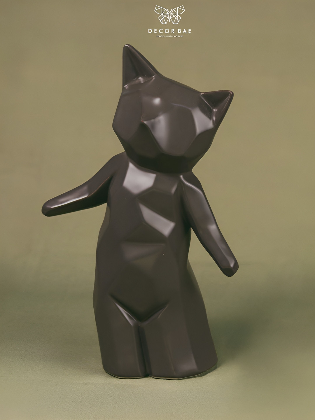 DECOR BAE Animal Grey Ceramic Natural Living Room Medium Showpiece - 9.8 Inches