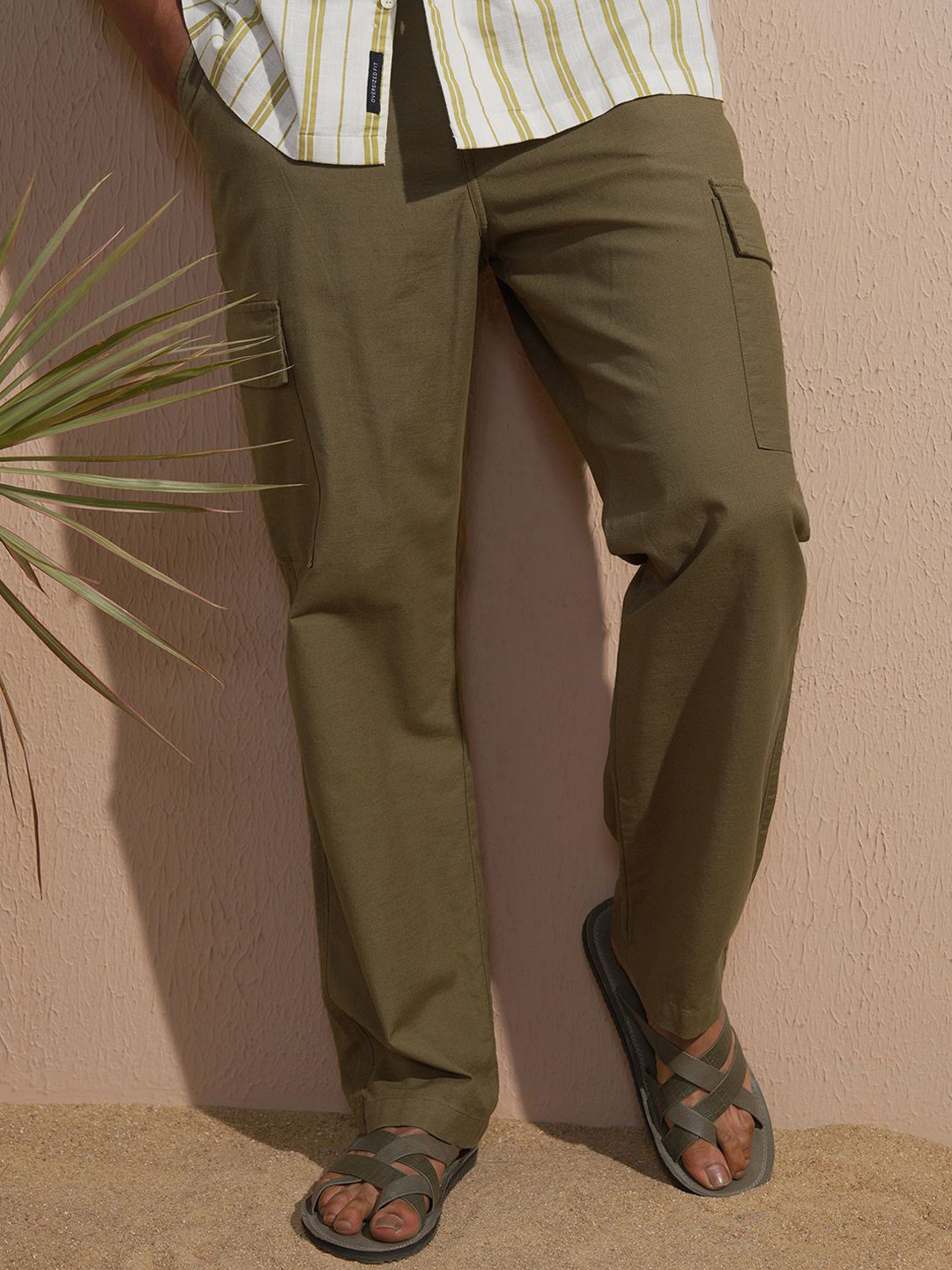 Highlander Men Elasticated Relaxed Cargo Soft Trousers