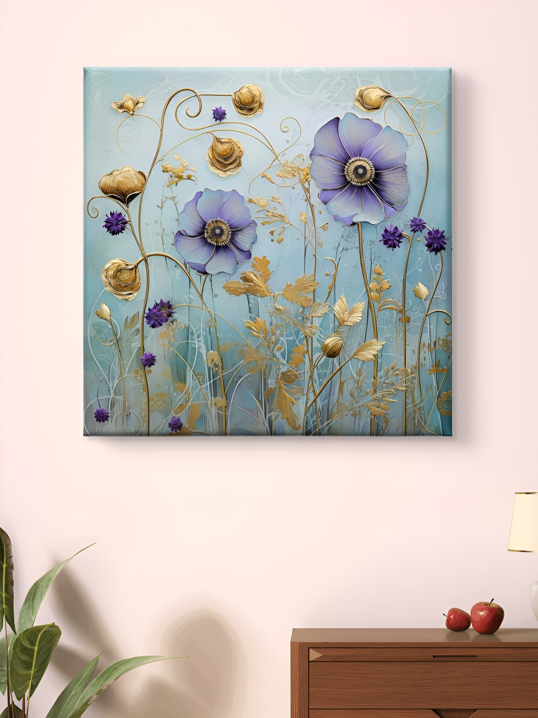 SAF Lavender & Beige 1 Piece Canvas Floral and Botanical Wall Paintings