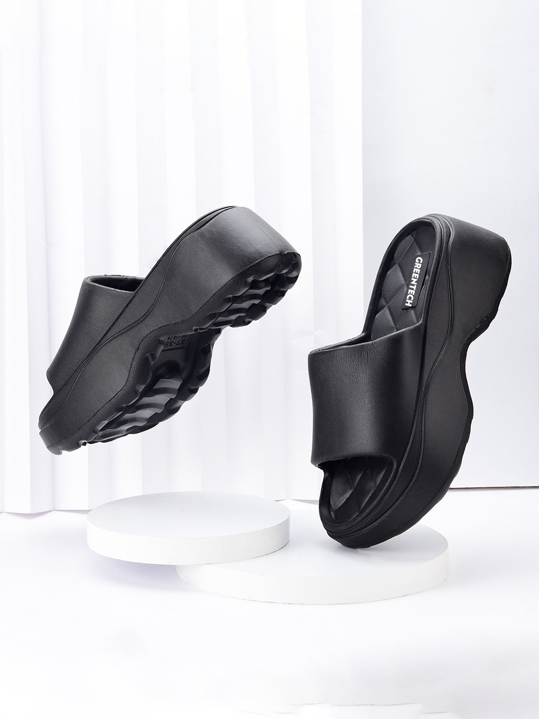 Greentech Women Chunky Platform Sliders