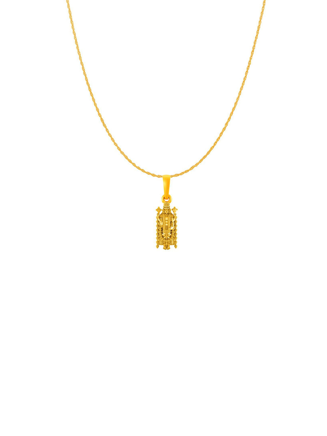 AKSHAT SAPPHIRE 92.5 Sterling Silver 22KT Gold-Plated Bala Ji Pendant with Rope Chain