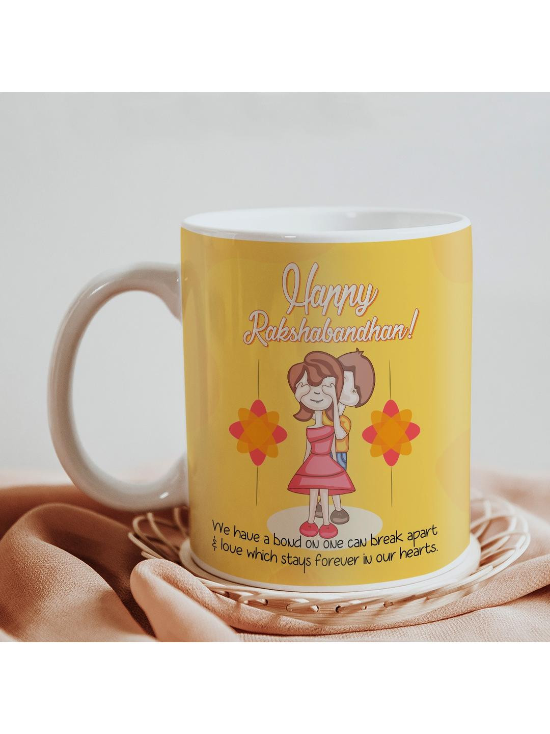 SKYTRENDS Carfted Heritage Multicoloured Typography Ceramic Handmade Mug-325ml