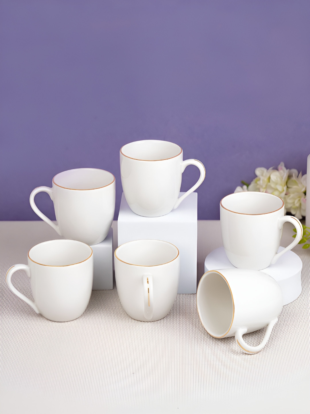 Vola Global LLP Worlds Best Sister White Porcelain Microwave Safe 6 Piece Cups-120ml