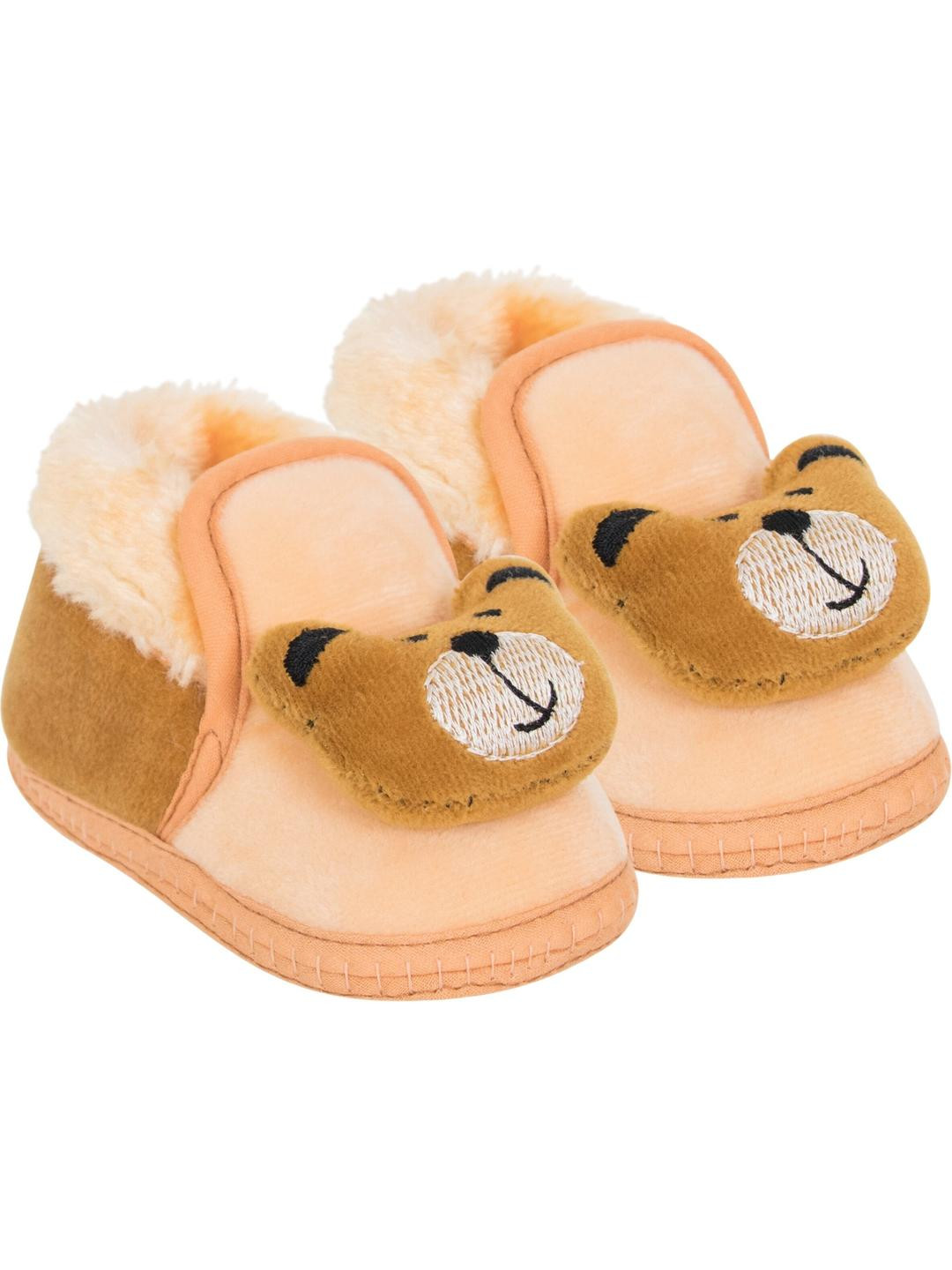 NESKA MODA 6 To 12 Months Baby Boys & Girls Teddy Face Velvet Baby Booties