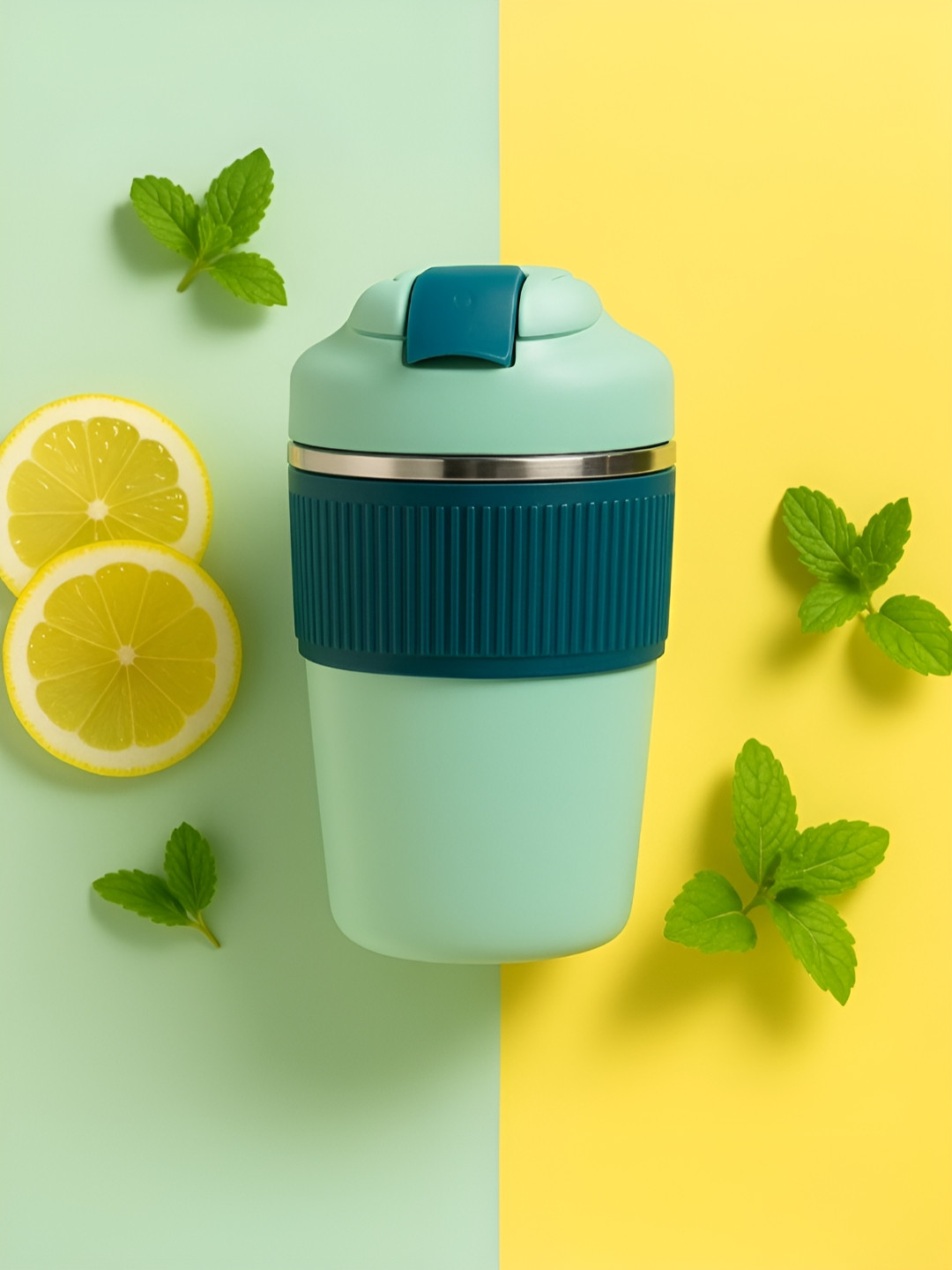 Myntra Elegant Homes Blue Stainless Steel Coffee Tumbler- 350 ml