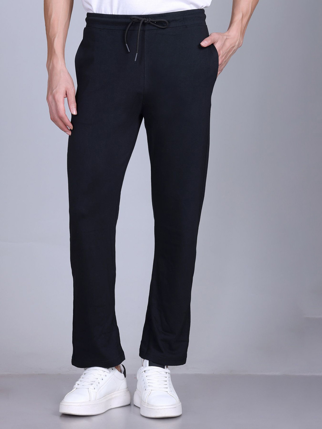PULAKIN Men Cotton Mid-Rise Gym Wear Track Pants