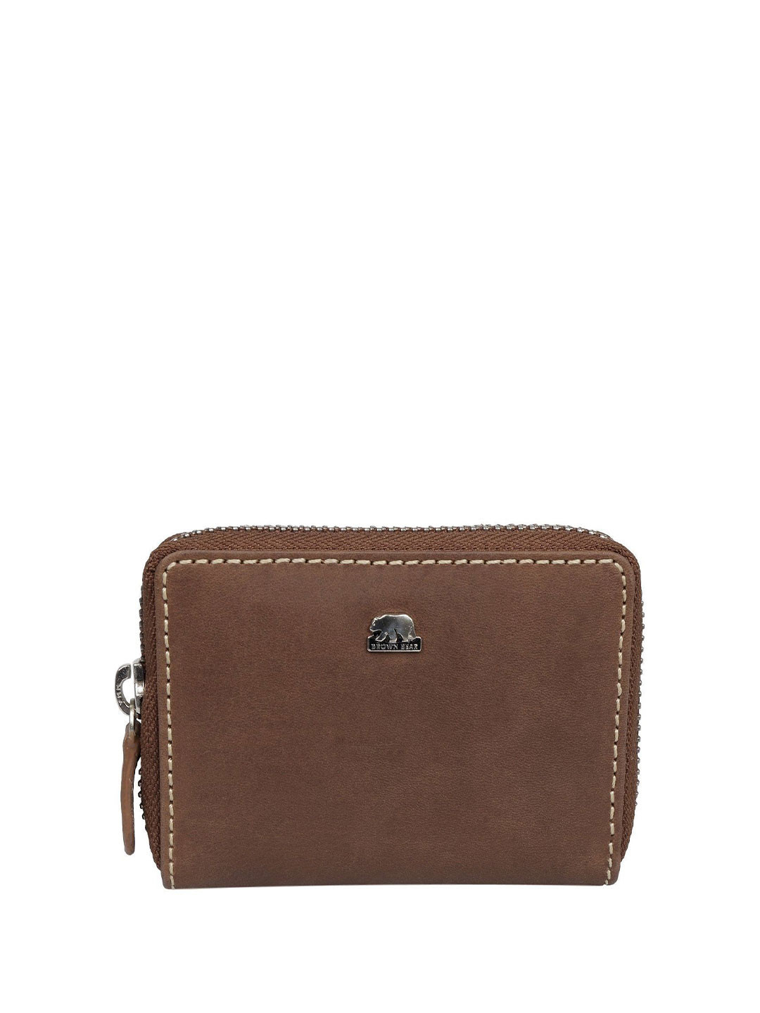 BROWN BEAR Unisex Brown Leather Card Holder