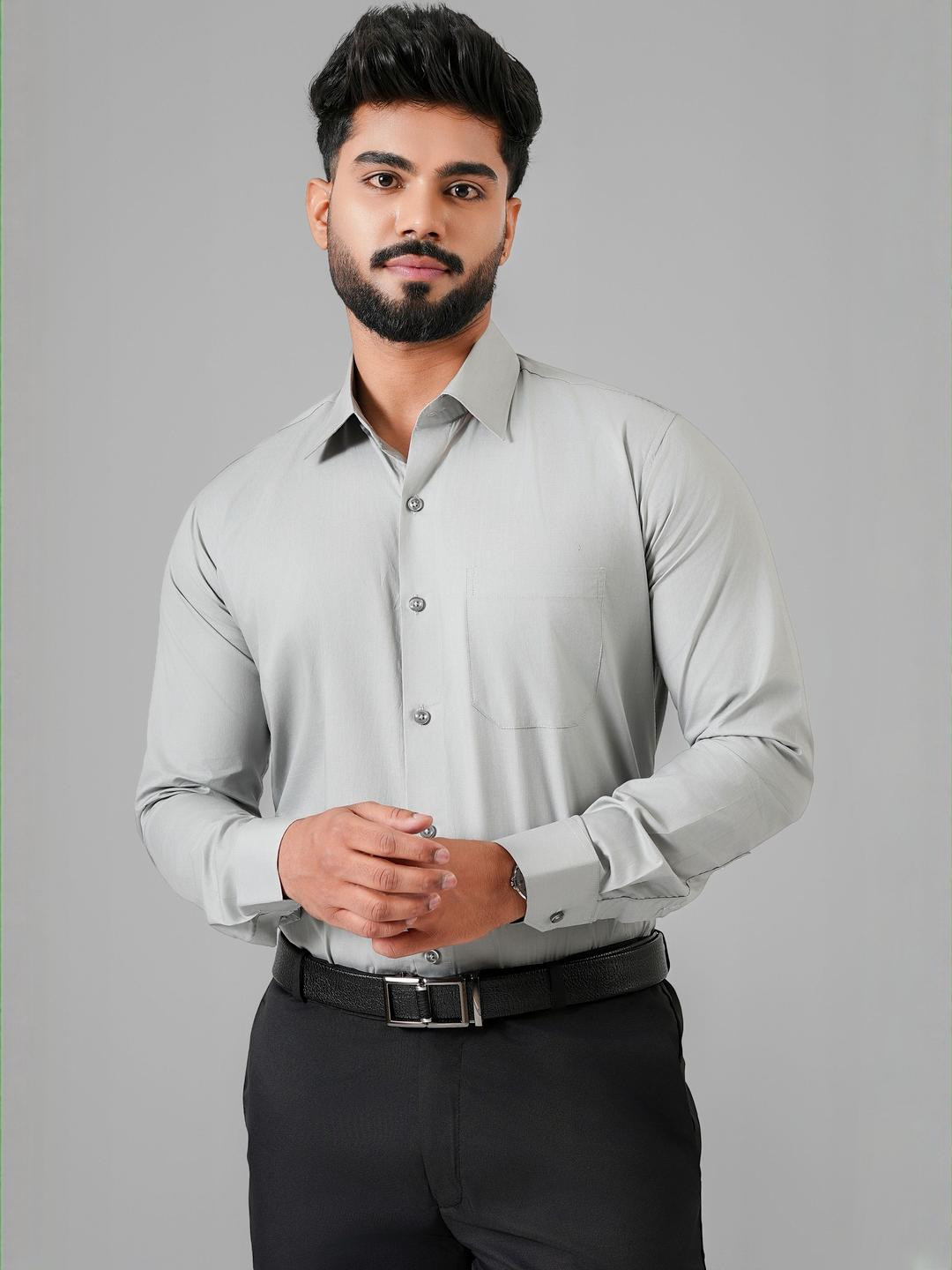 Haute Tissue Plain Giza Formal Shirt