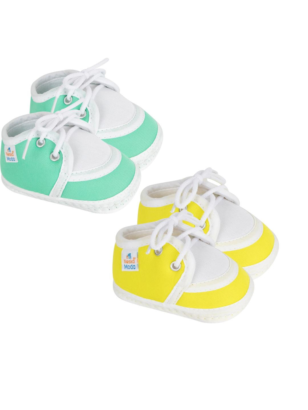 NESKA MODA 3 To 12 Months Baby Boys & Baby Girls 2 Pair Combo Pack Cute Soft Cotton Lace Booties