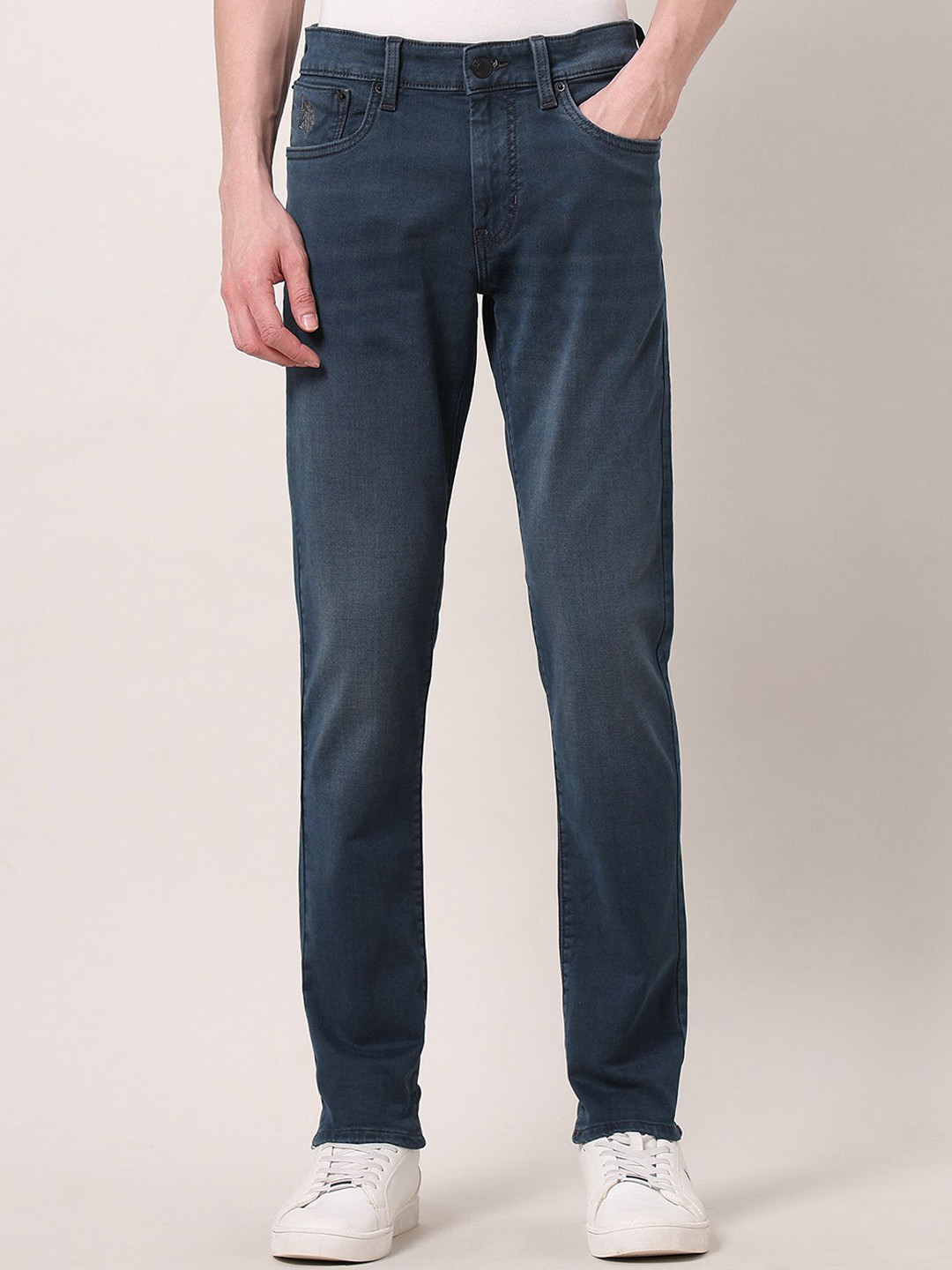 U.S. Polo Assn. Denim Co. super stretch Men Slim Fit Mid-Rise Light Fade Stretchable Jeans