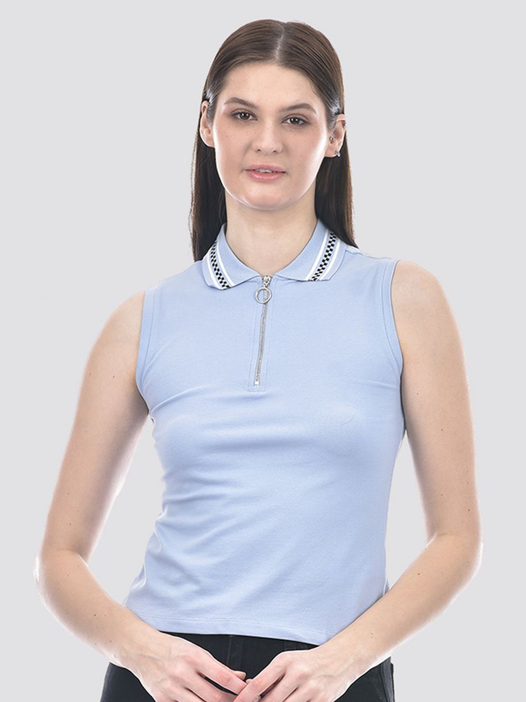 CAMLA Skinny Fit Polo Collar Pure Cotton T-shirt