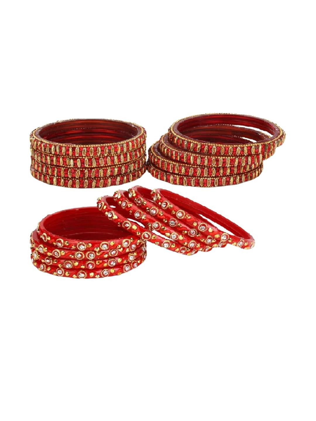 SOMIL Set of 16 Stones Studded Bangle