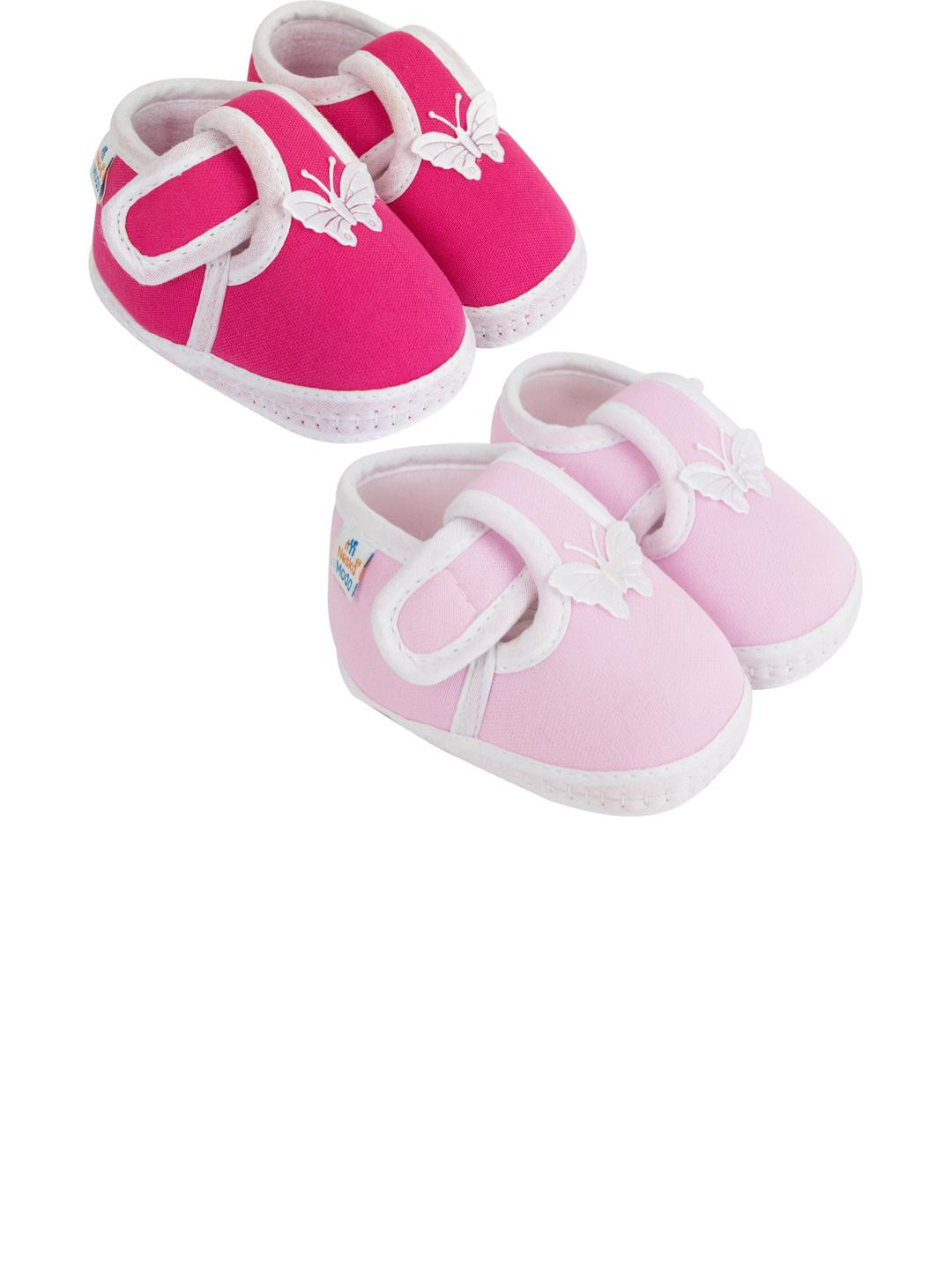 NESKA MODA 3 To 12 Months Baby Boys & Baby Girls Set of 2 Pair Combo Cute Soft Cotton Shoe Booties