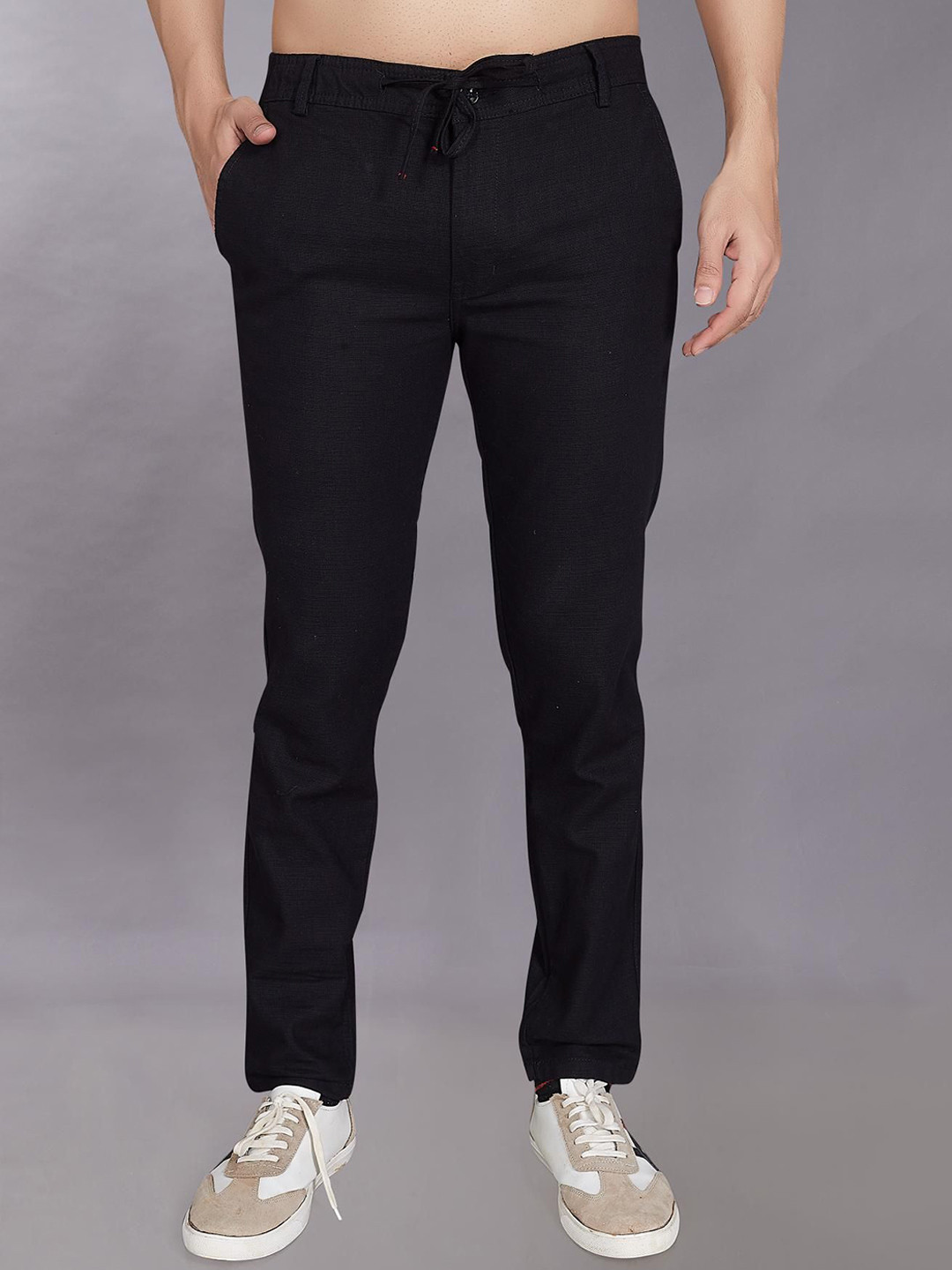THE BEETEL HOUSE Men Relaxed Easy Wash Flat-Front Trouser