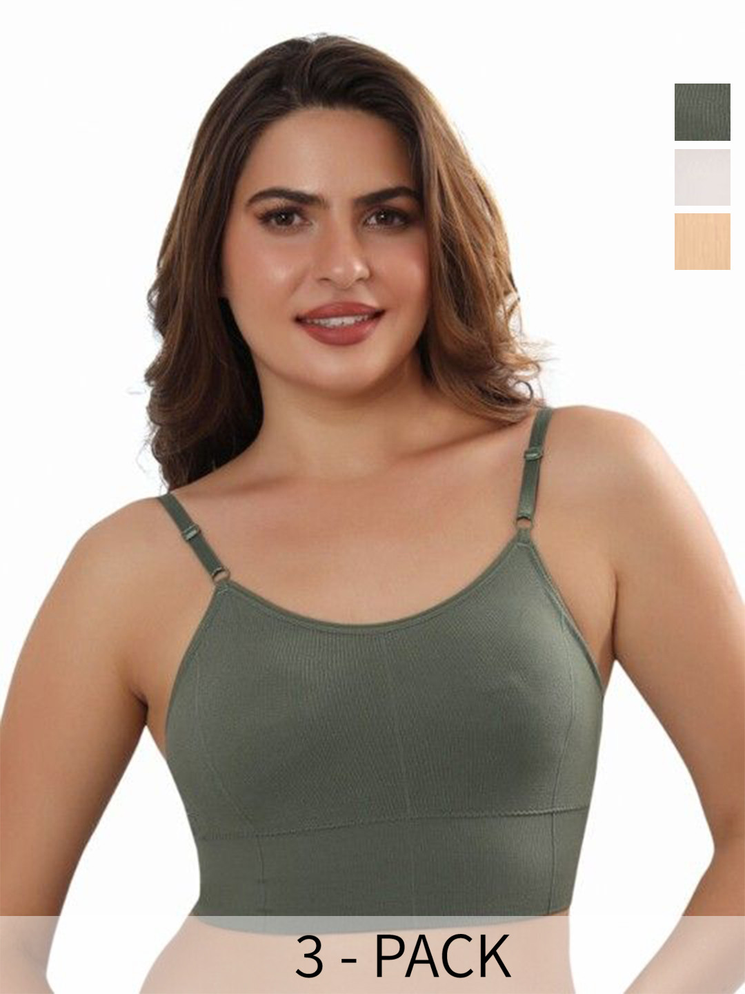 Trulymart Pack of 3 Full Coverage Rapid-Dry Lightly Padded Sports Bra