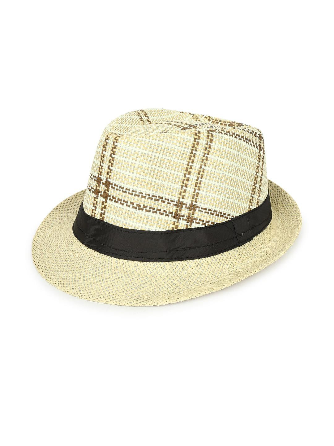 Zacharias Men Striped Paper Jute Fabric Fedora Hat