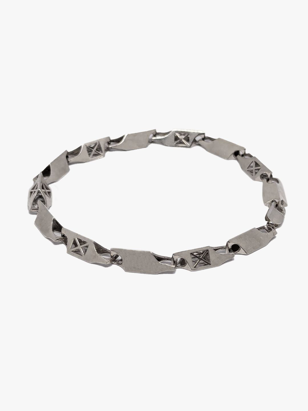 Defyne Unisex Sterling Silver Rhodium-Plated Link Bracelet