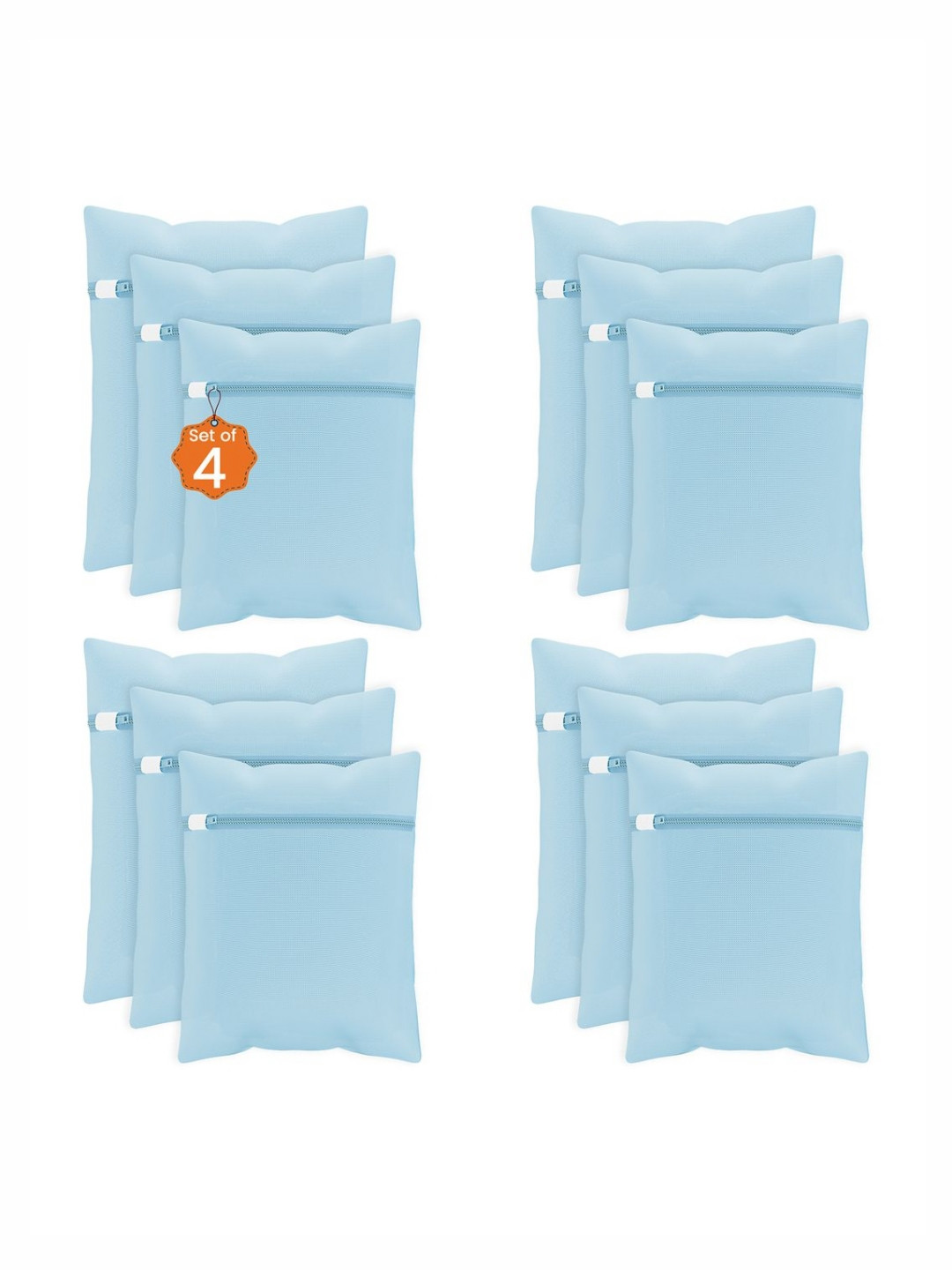 Aura 12-Pcs Blue Reusable Mesh Laundry Bag