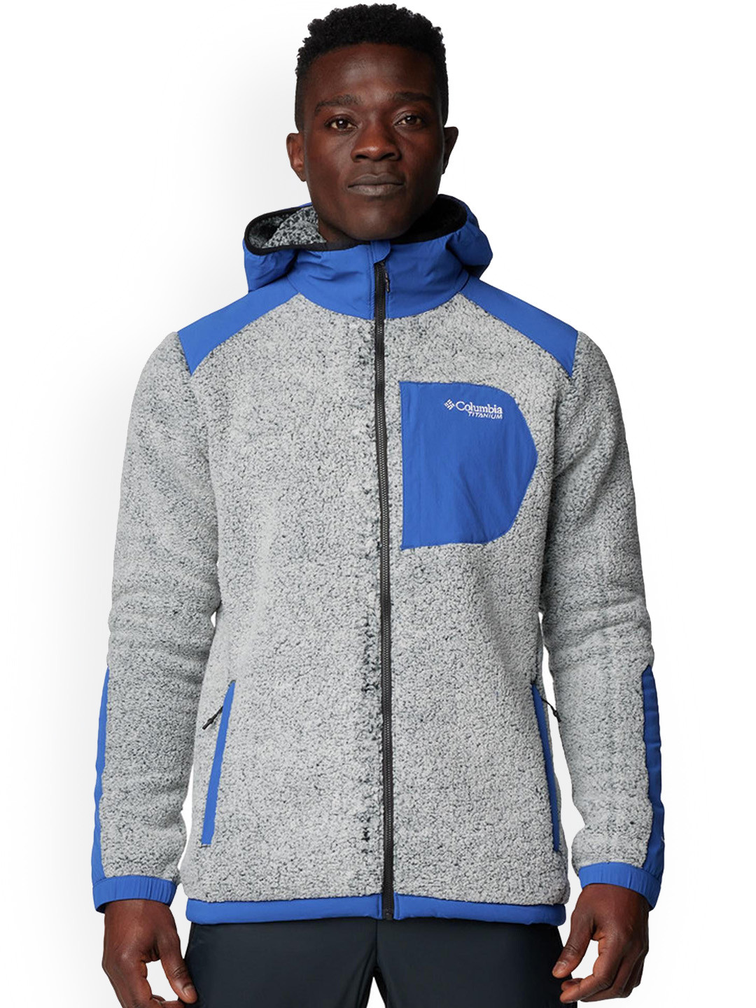 Columbia Arctic Crest Sherpa Men Colourblocked Full Zip Hooded Jacket