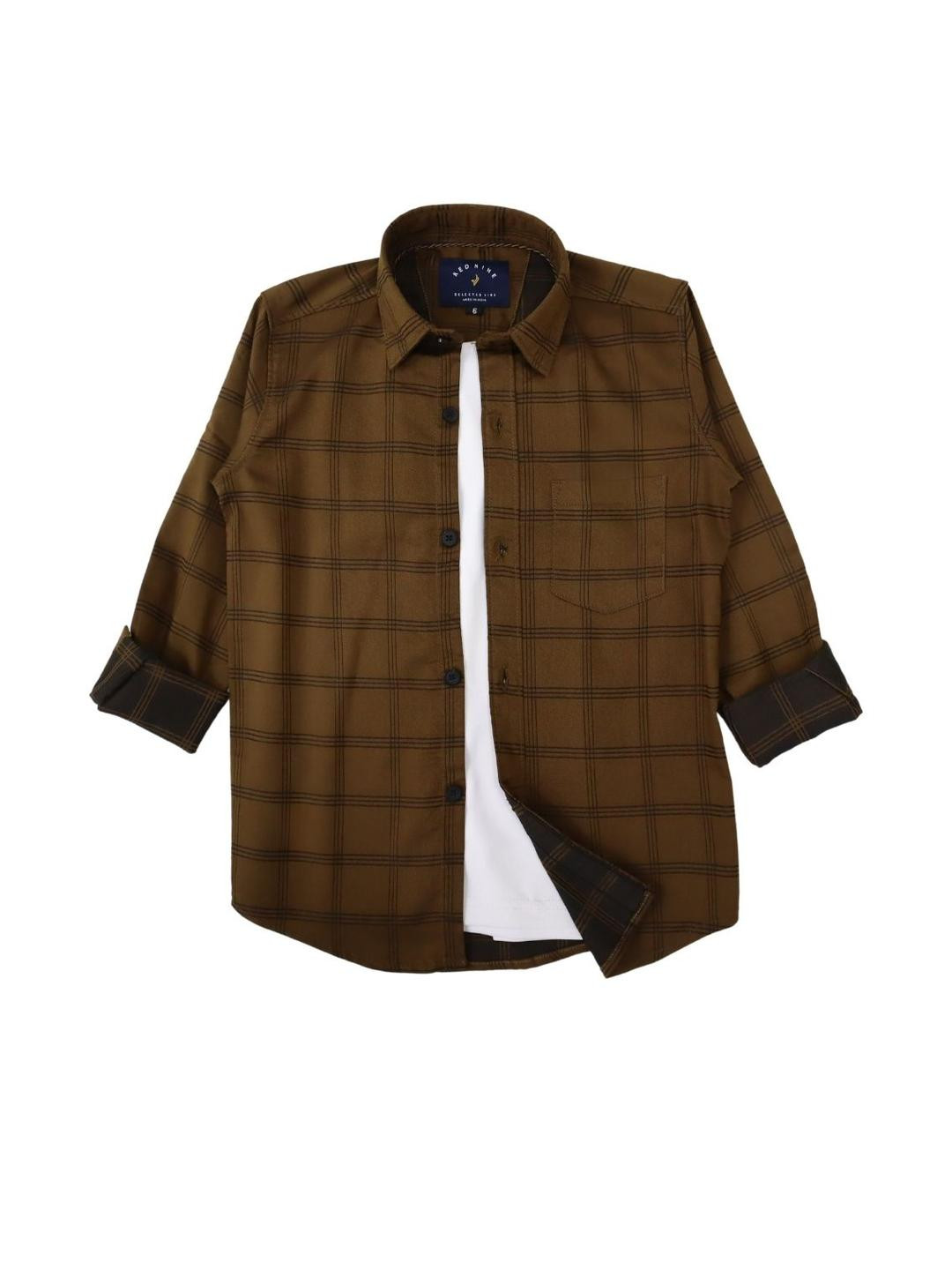 Rocket Science Boys Classic Slim Fit Checked Casual Shirt
