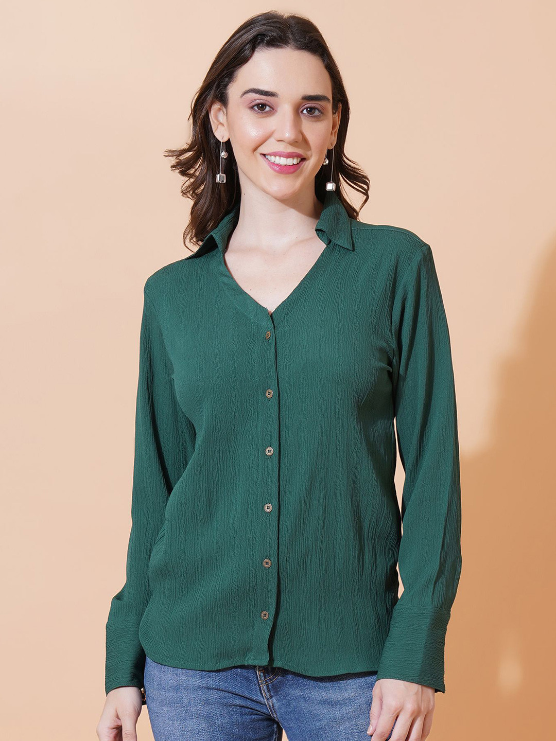 Parona Spread Collar Long Sleeves Comfort Casual Shirt