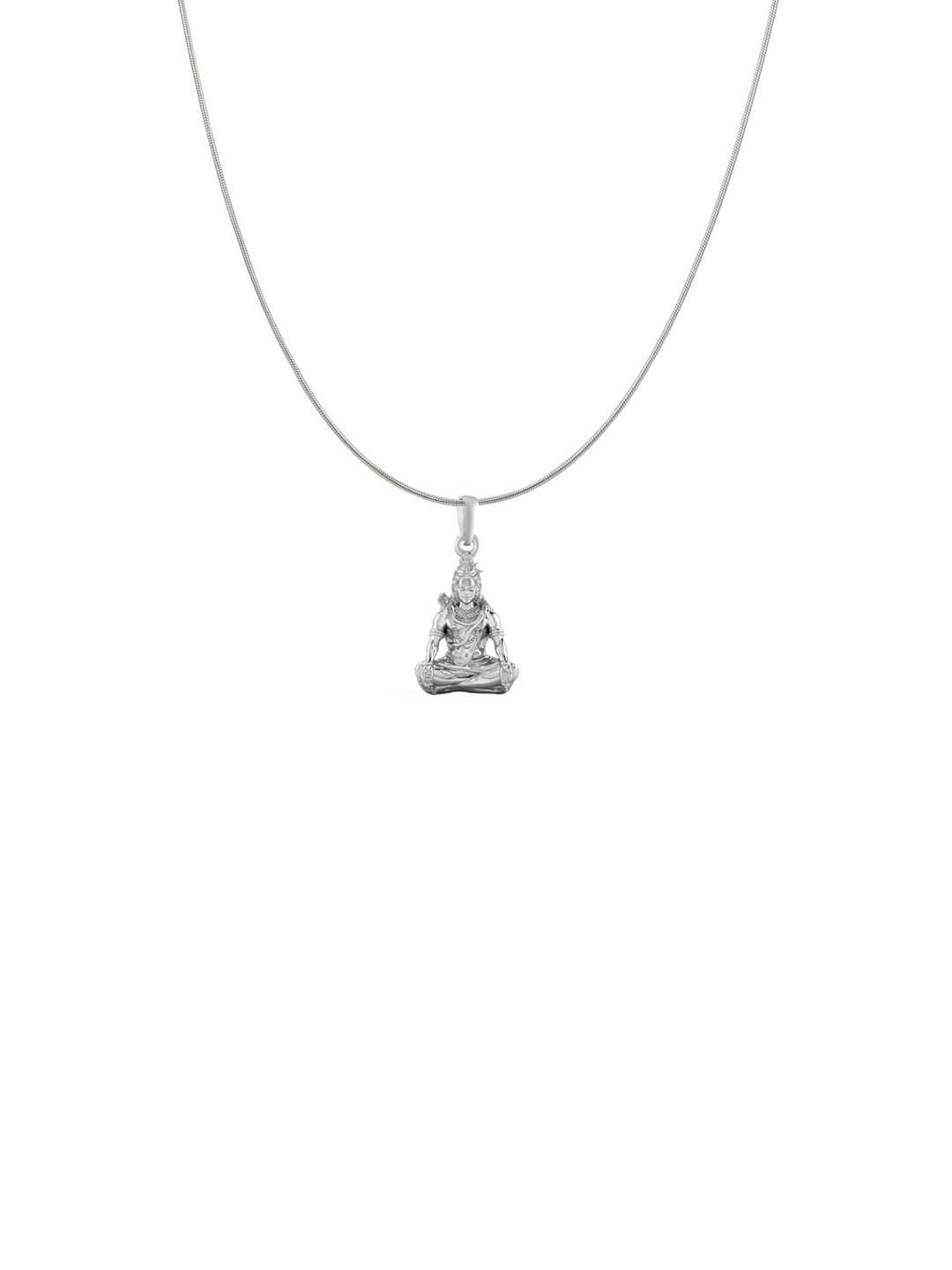 AKSHAT SAPPHIRE 92.5 Sterling Silver Shiva God Pendant with Snake Chain