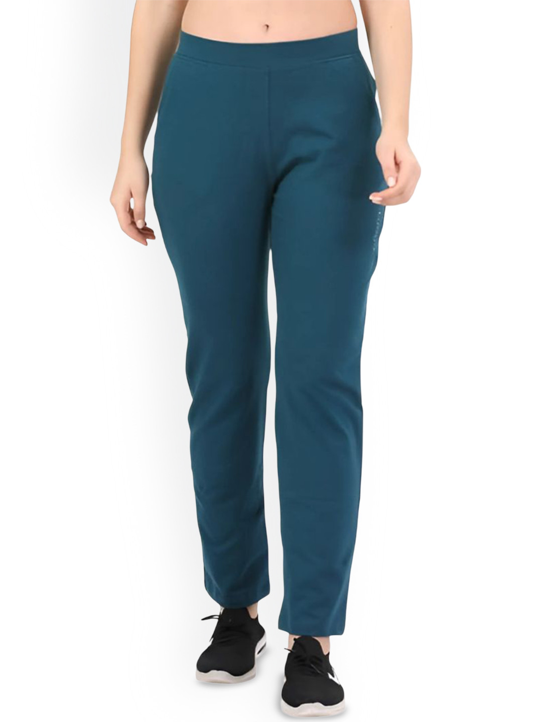 Lango Women Cotton Relaxed Fit Mid-Rise Track Pants