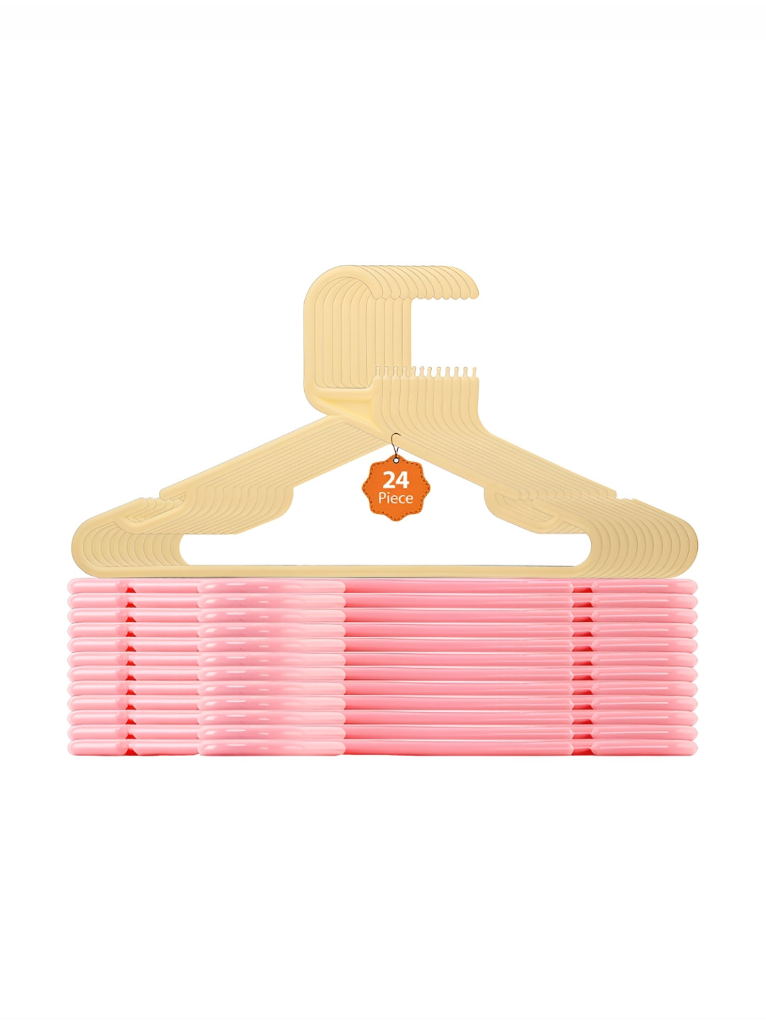 Aura Pack Of 24 Pink & Cream  Cloth Hangers