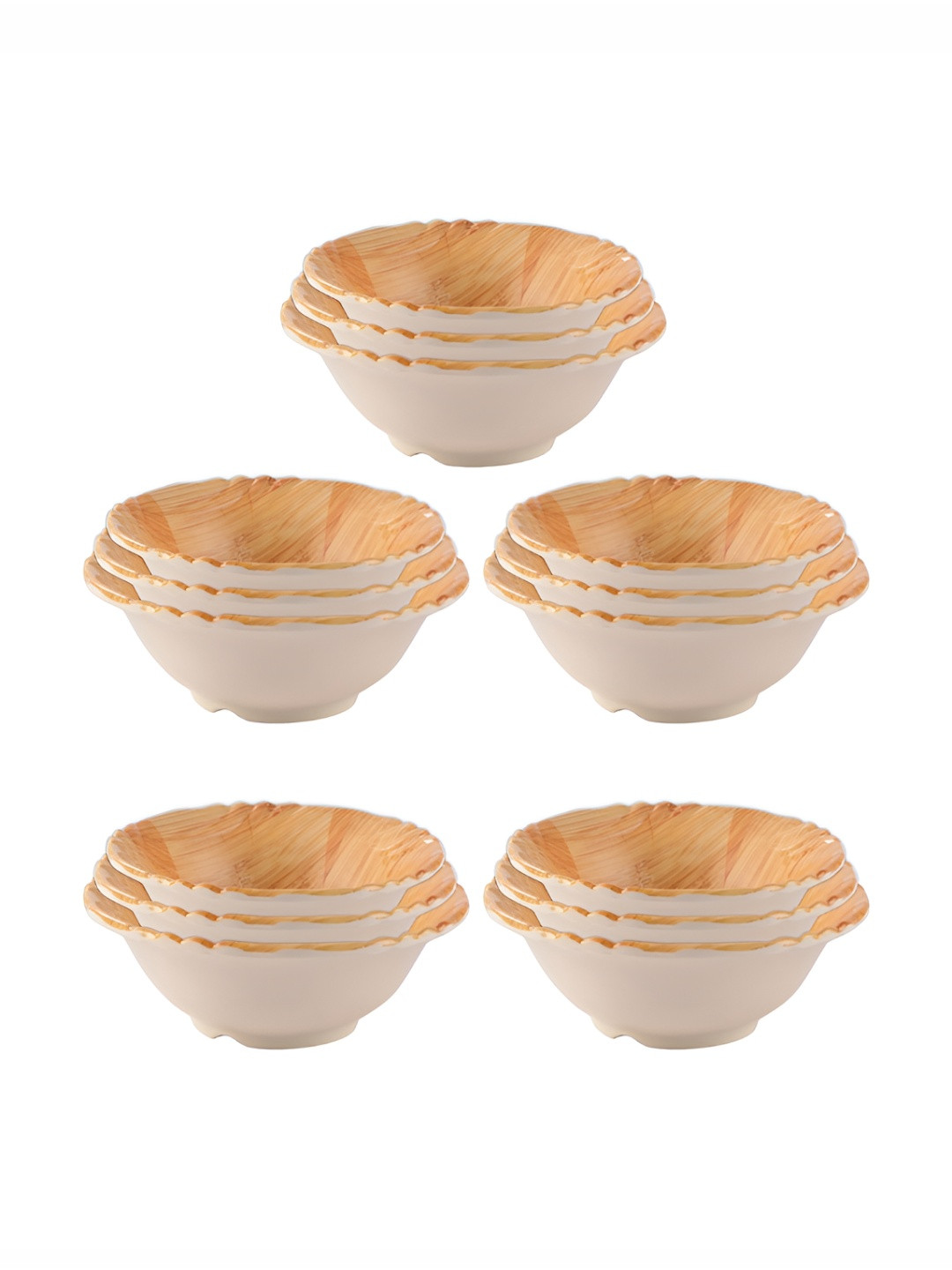 Aura Brown 2024 15 Pieces Melamine Serving Bowl
