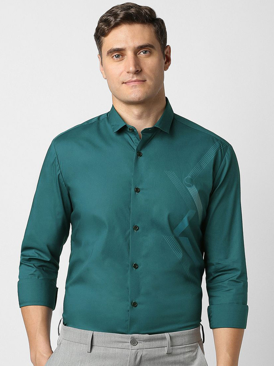Peter England Men Multi Striped Spread Collar Casual Shirt