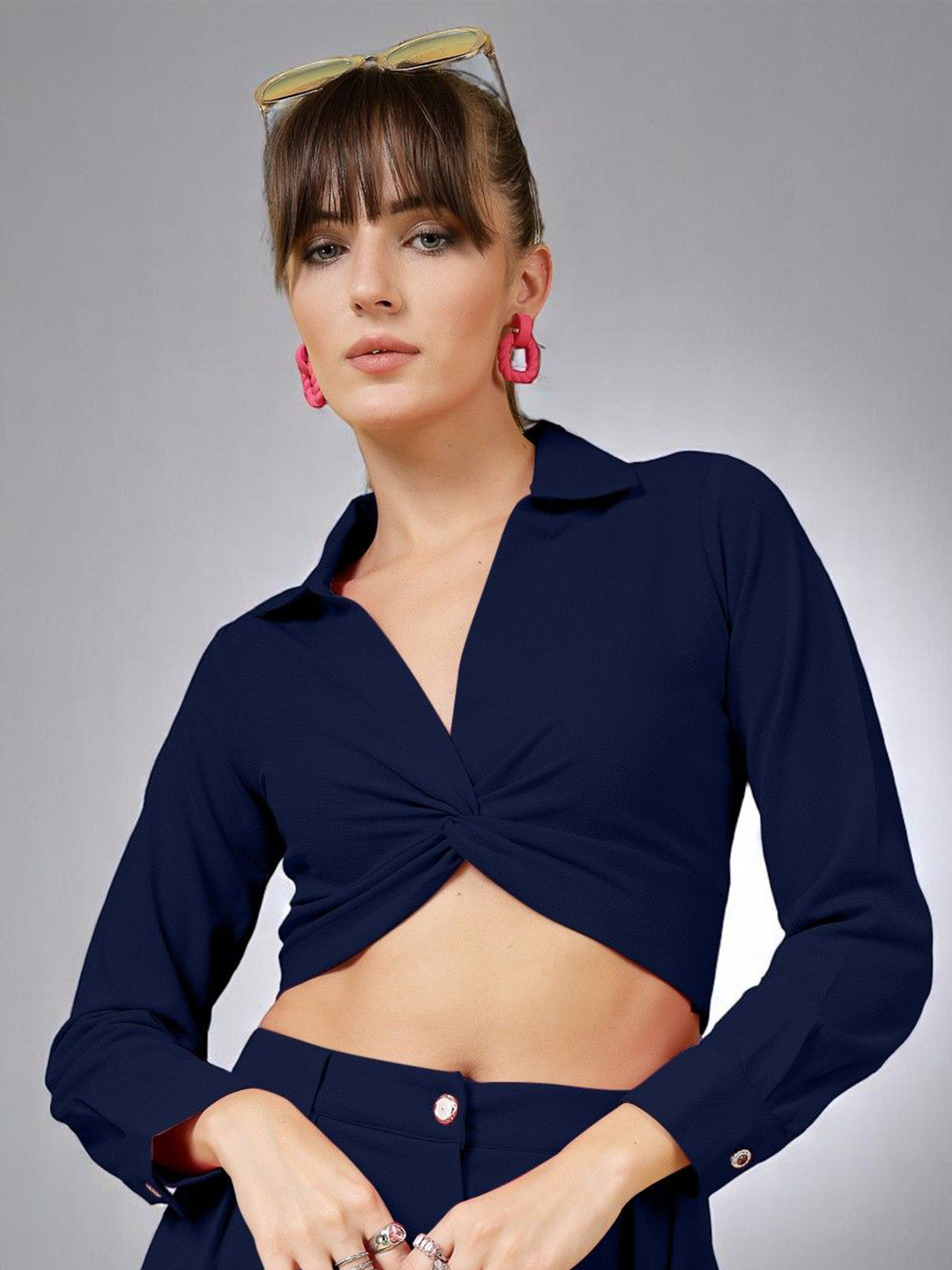 The Roadster Lifestyle Co. Women Solid Cutaway Collar Top