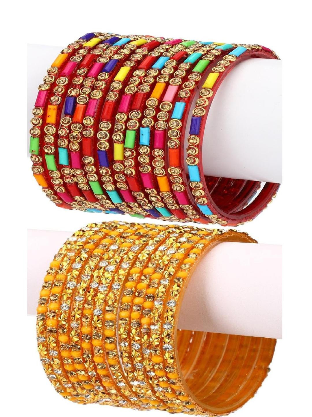SOMIL Set of 24 Stones Studded Bangle