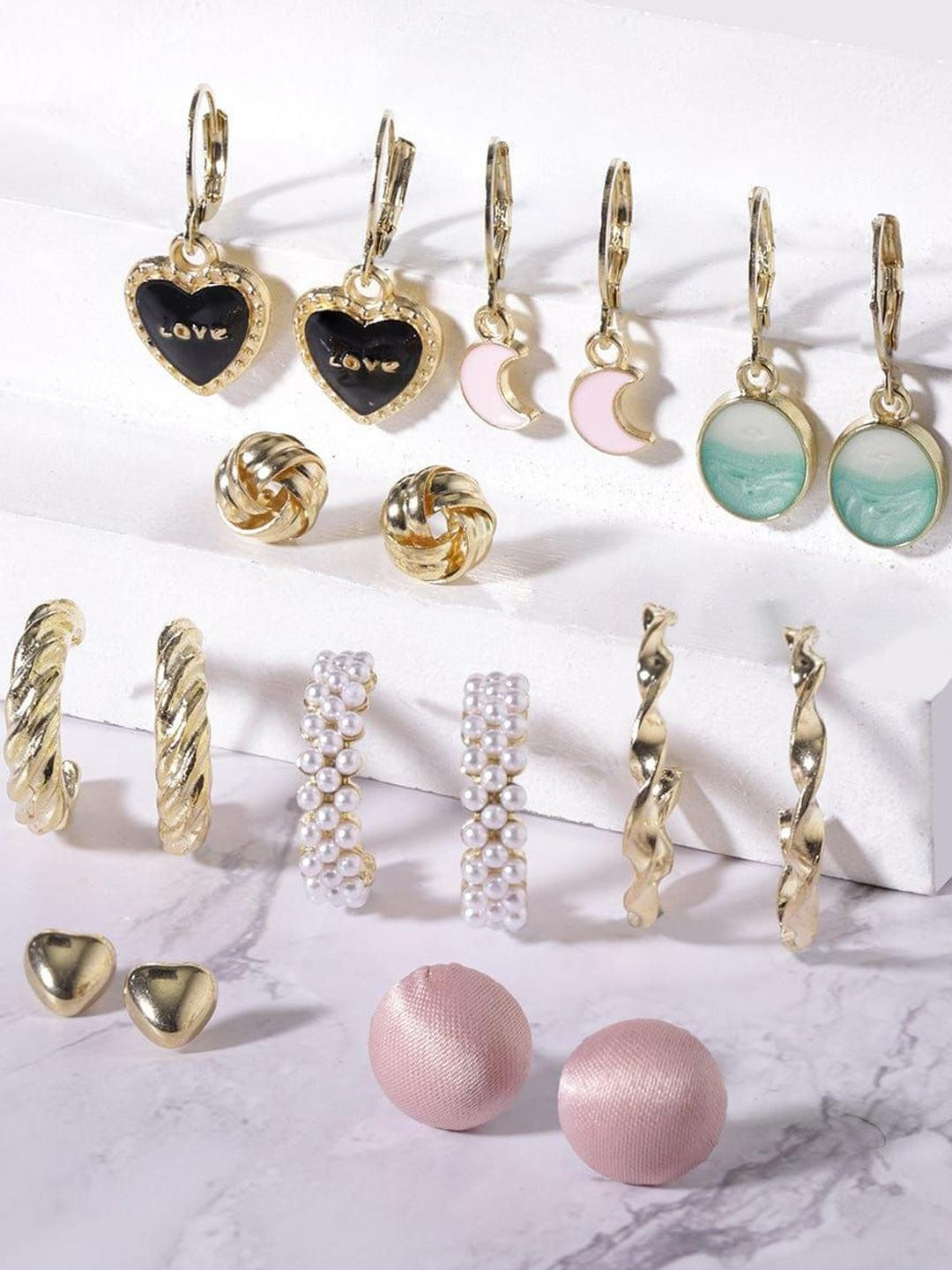 Tipsy closet Hoop Earrings Set of 9