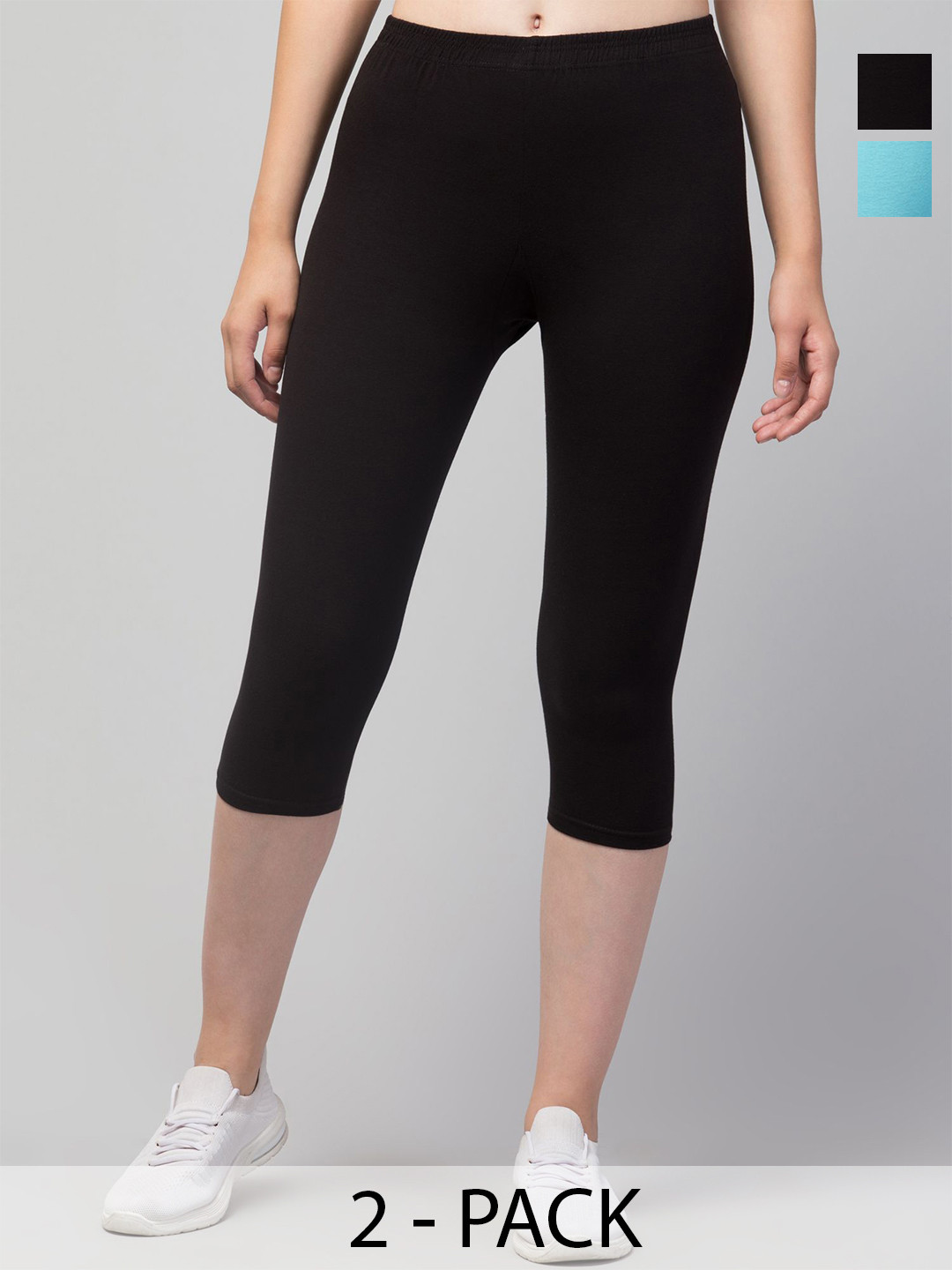 Attire Zone Women Pack of 2 Skinny Fit Capris