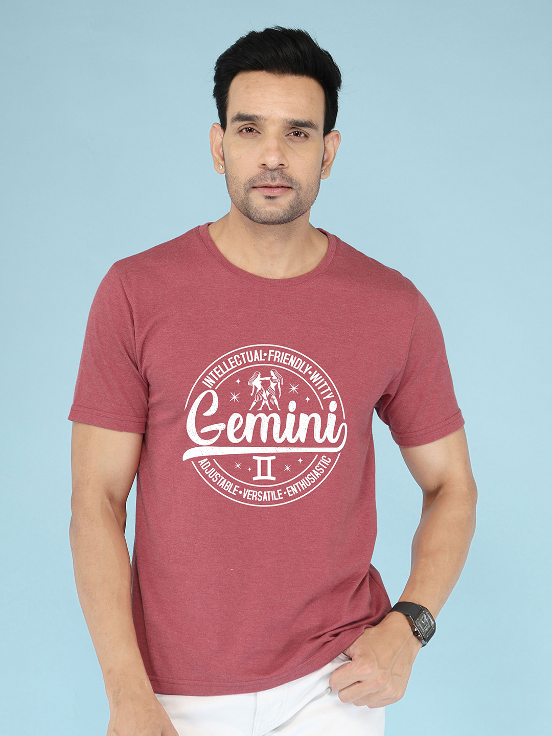 NOBLE HUSTLE Typography Printed Short Sleeves Cotton T-shirt